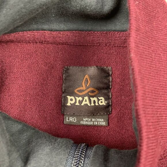 Prana Sweater Men's Large Striped Holberg 1/4 Zip Wool Blend Gorpcore Outdoors - Picture 8 of 12